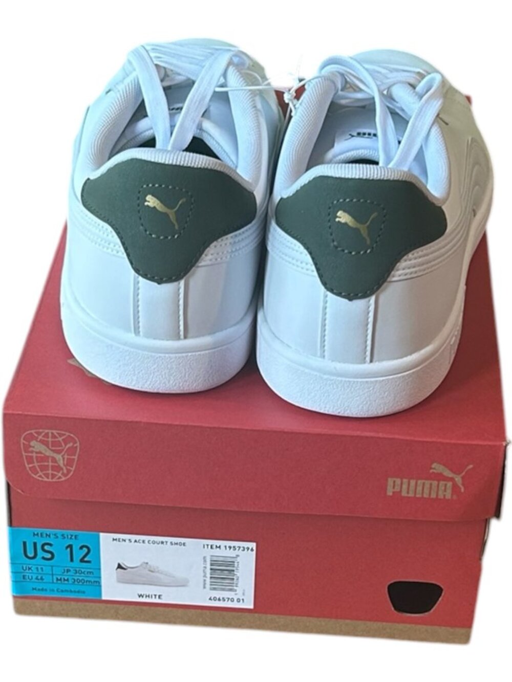 PUMA Men's Ace Court Shoe White Size 12 - Picture 5 of 9